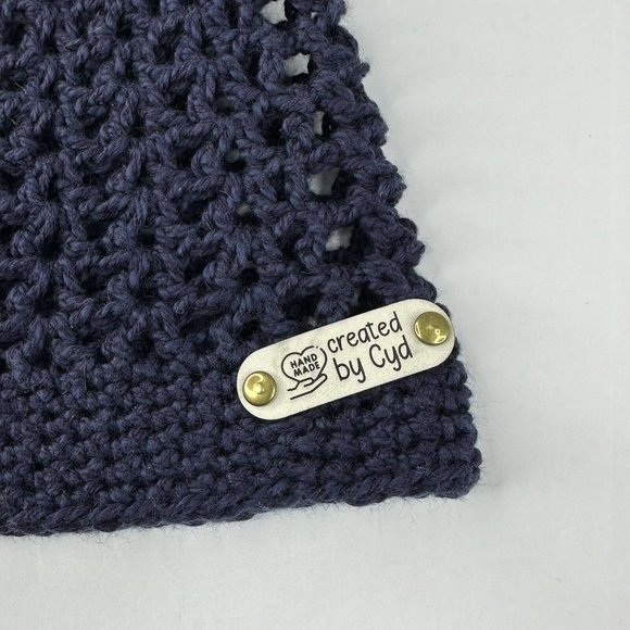 Handmade New The Clem Hobbii Friends Cotton Silk in Navy Knit Beanie- Adult S/M - Picture 7 of 10